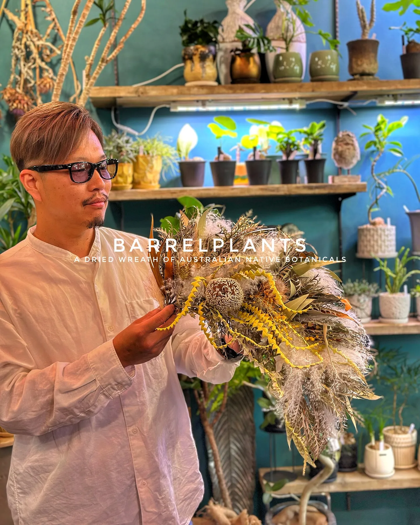 【ホンモノのドライフラワーオブジェ、barrelplants...