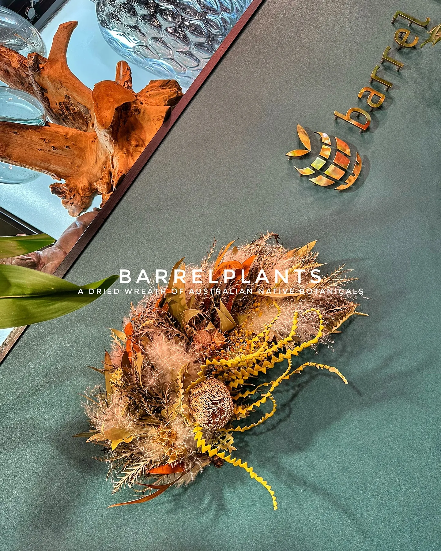 【ホンモノのドライフラワーオブジェ、barrelplants...